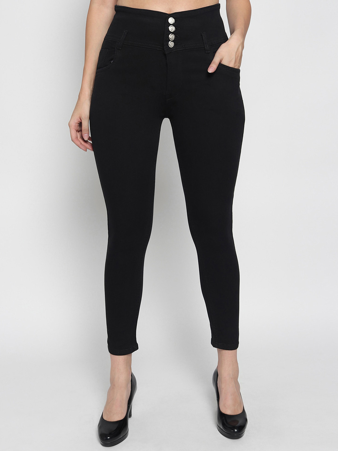 

BAESD Women Jean Slim Fit High-Rise Stretchable Jeans, Black