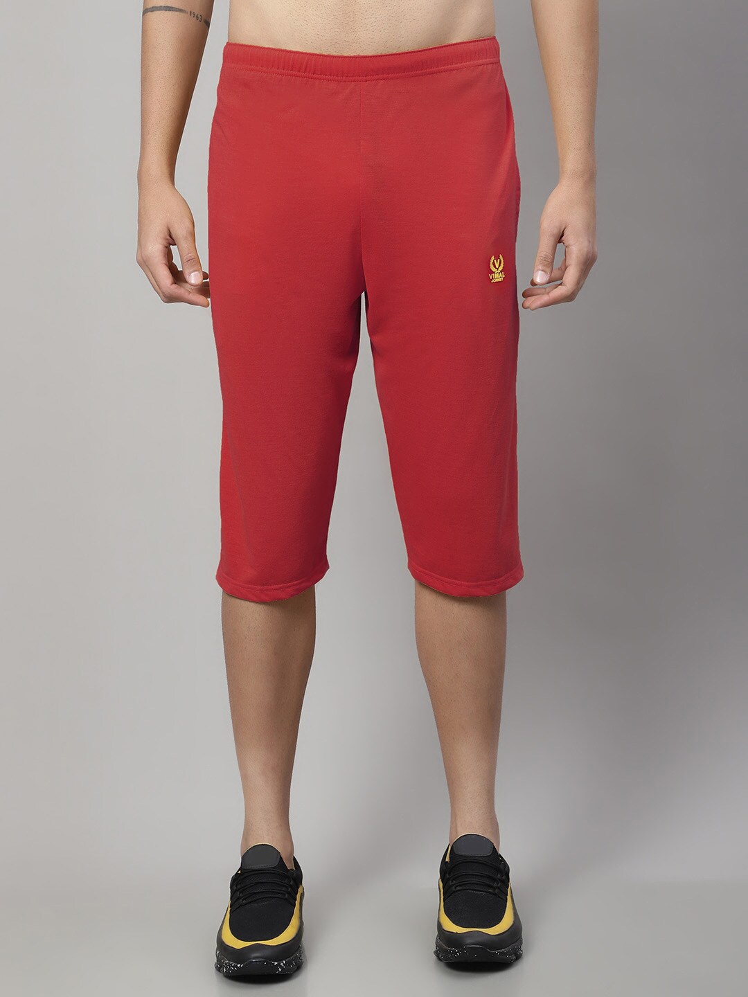 

MACK JONNEY Men Cotton Sports Shorts, Red
