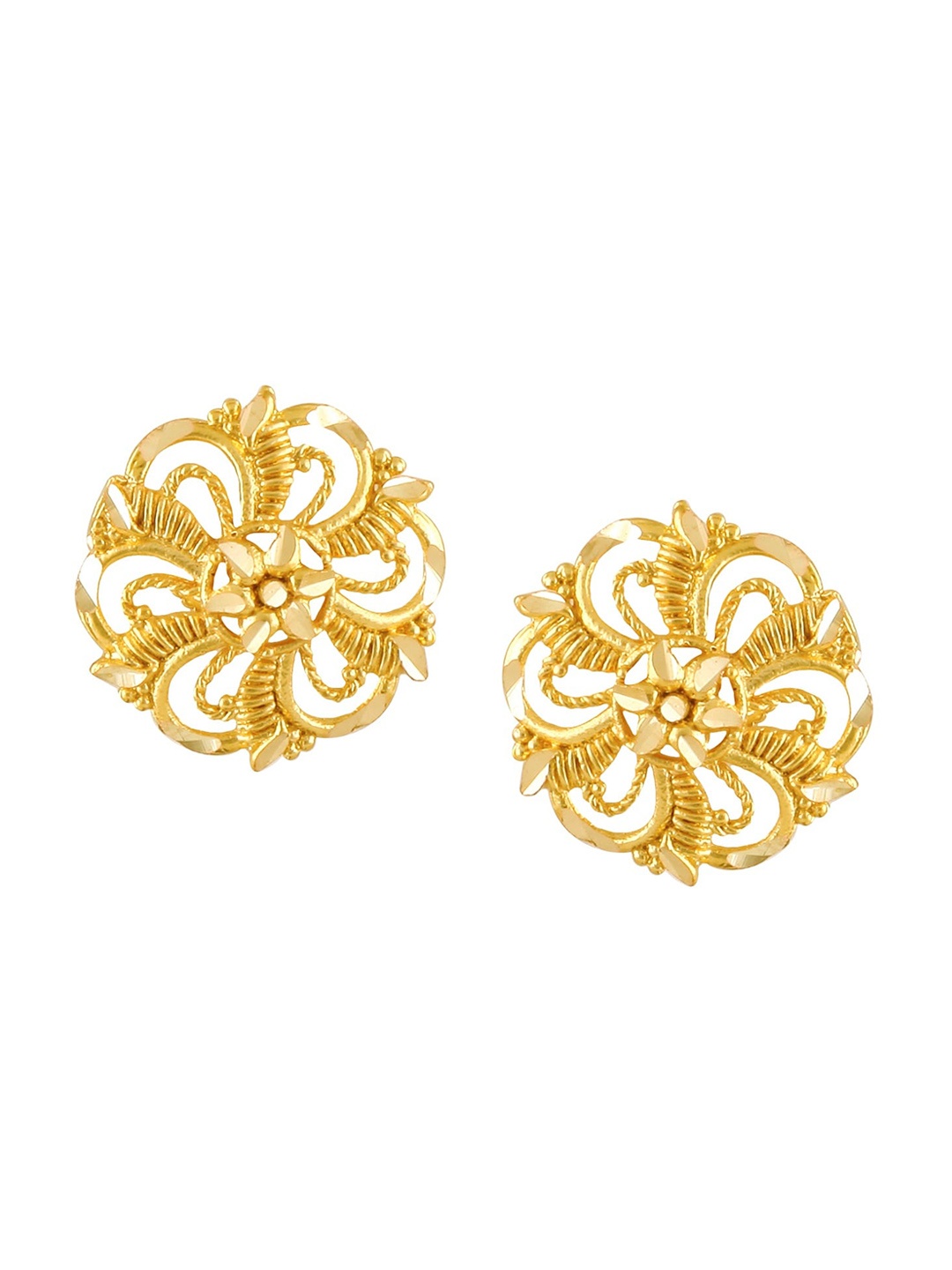 

Vighnaharta Gold-Plated Floral Studs Earrings