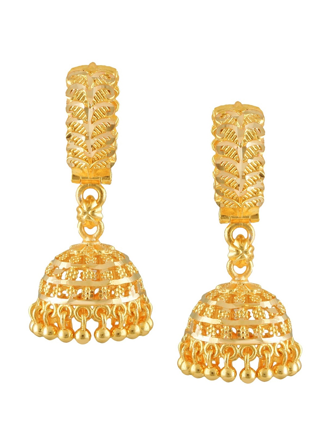 

Vighnaharta Gold-Toned Floral Jhumkas