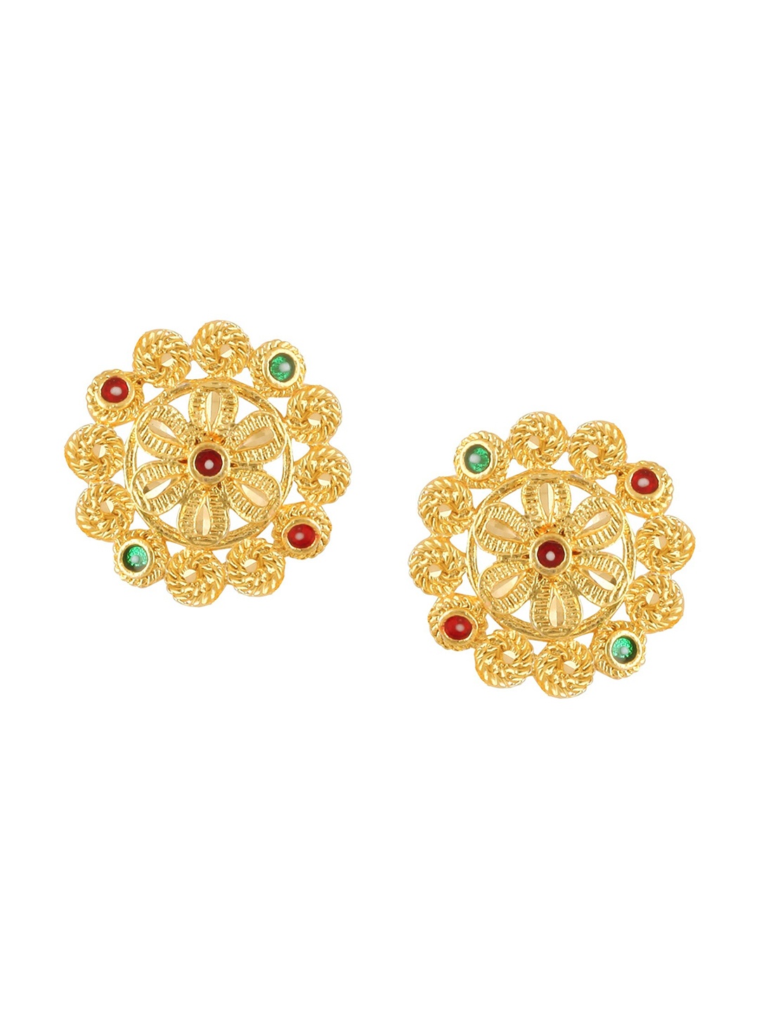 

Vighnaharta Gold-Plated Floral Studs Earrings