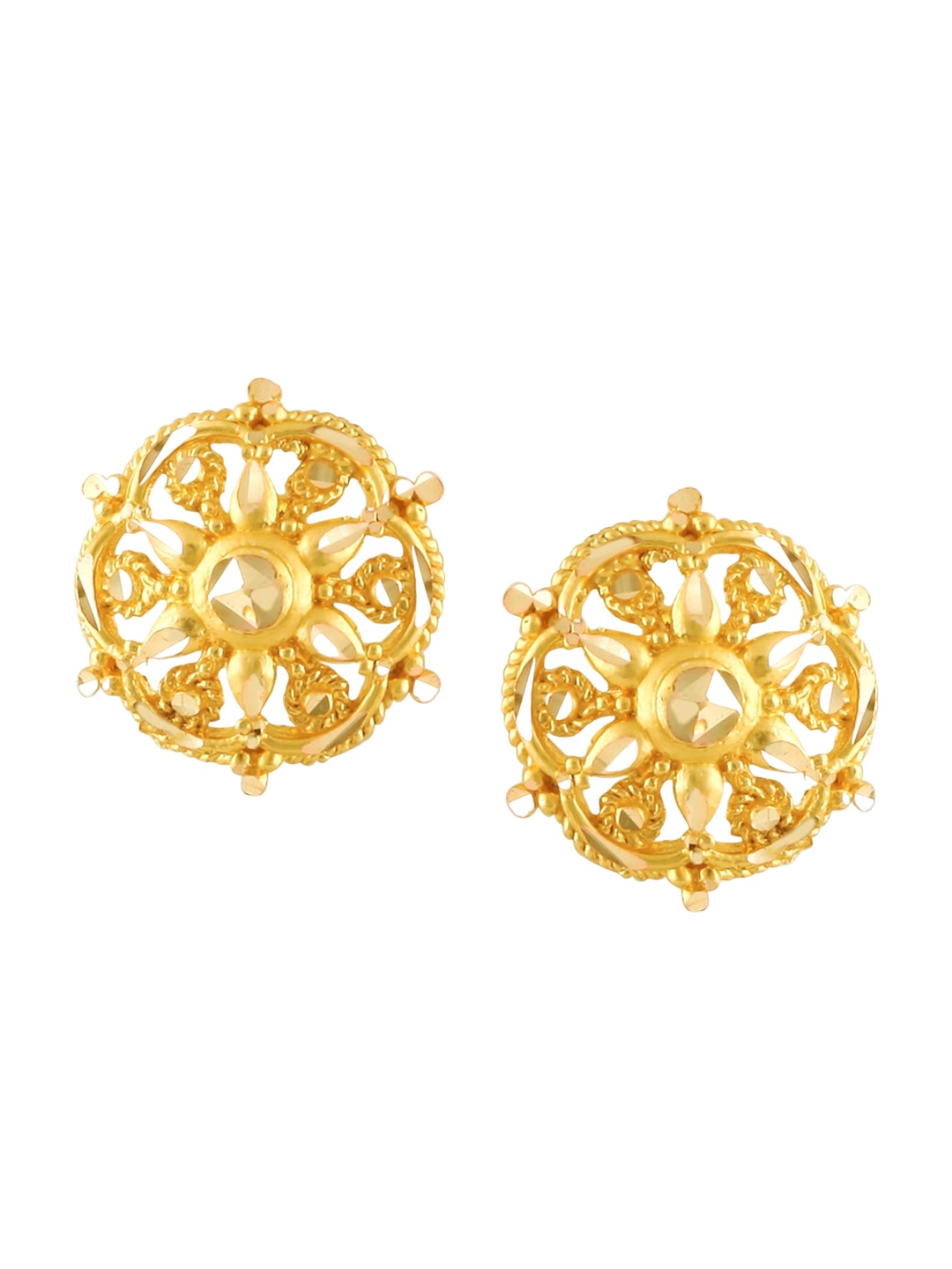 

Vighnaharta Gold-Plated Floral Studs Earrings