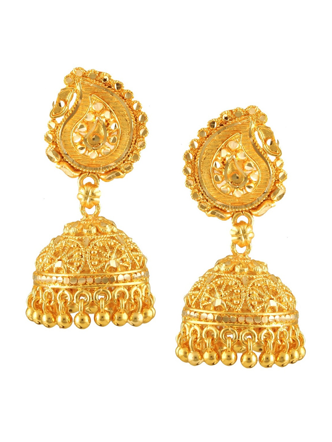 

Vighnaharta Gold-Plated Floral Jhumkas