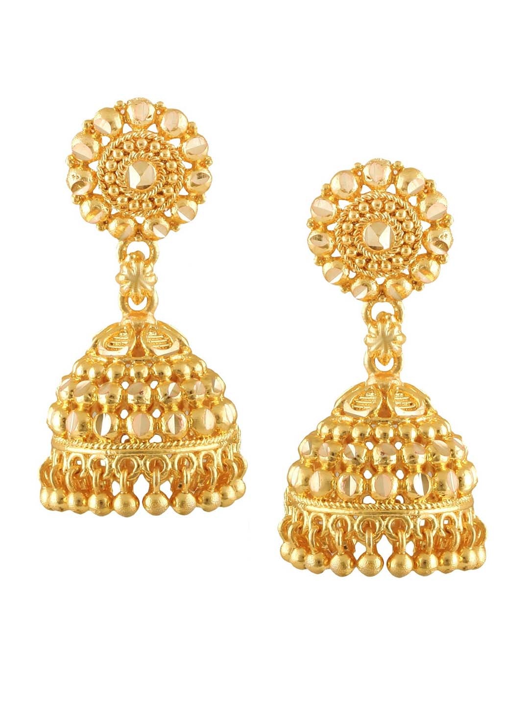 

Vighnaharta Gold Plated Floral Jhumkas Earrings