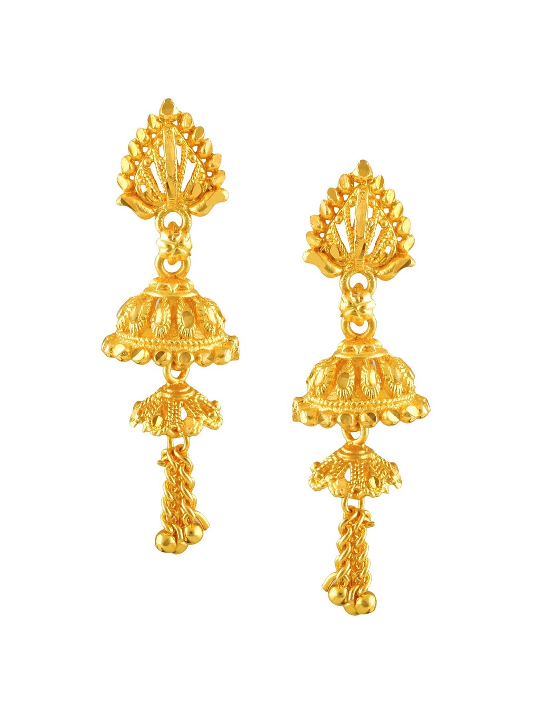 

Vighnaharta Gold Plated Floral Jhumkas Earrings