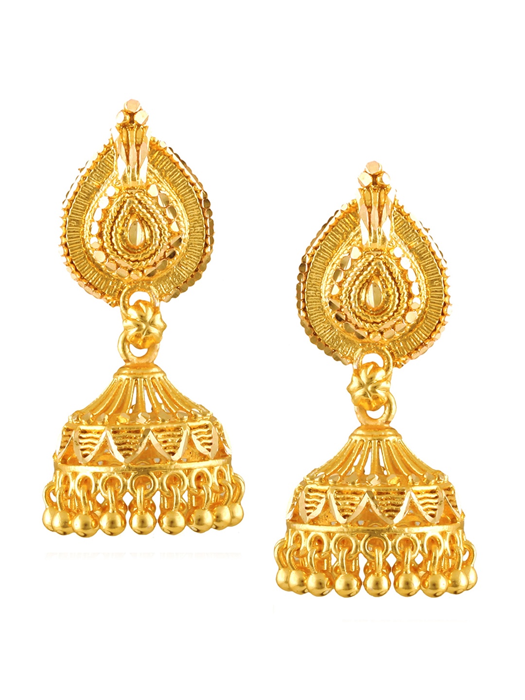 

Vighnaharta Gold Plated Floral Jhumkas Earrings