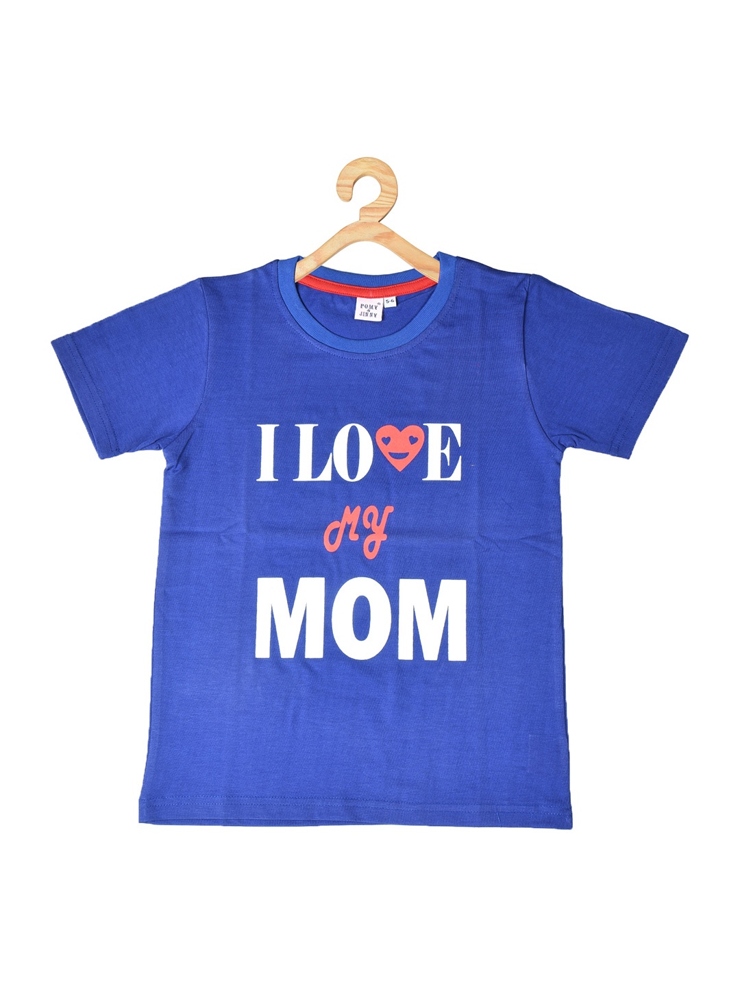 

POMY & JINNY Boys Typography Printed Cotton T-shirt, Blue