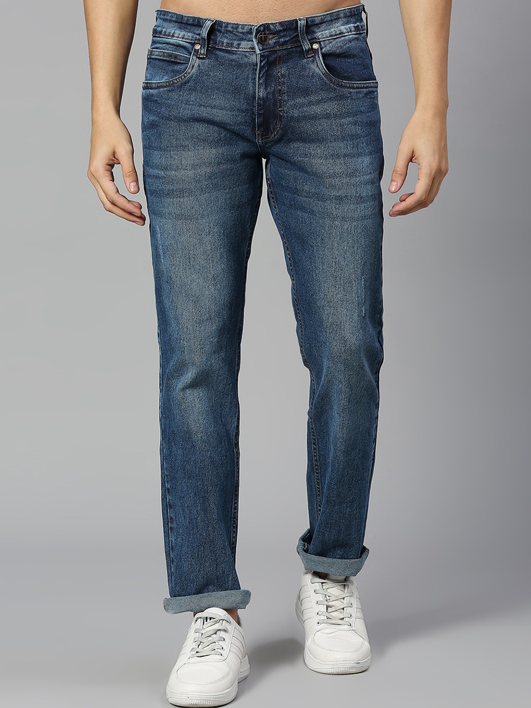 

Thomas Scott Men Classic Light Fade Clean Look Stretchable Jeans, Blue