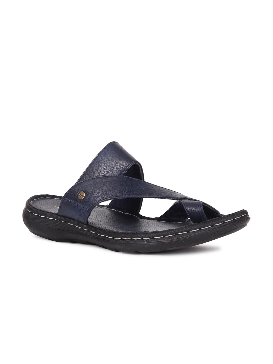 

Bata Men Textured Comfort Sandals, Navy blue