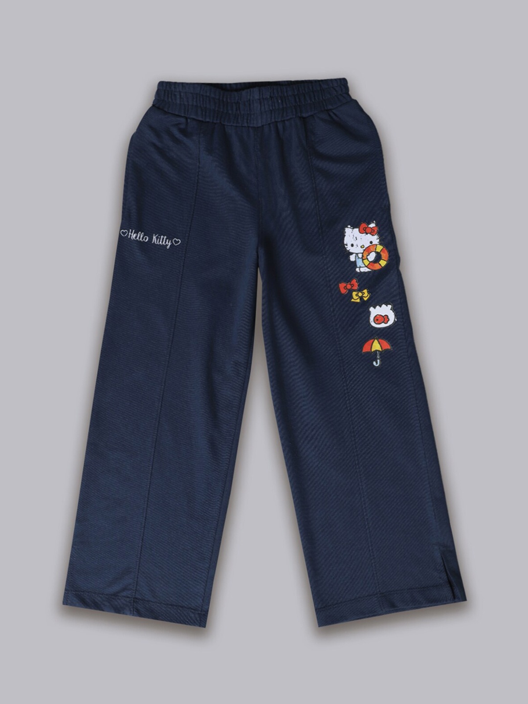 

Kids Ville Girls Hello Kitty Printed Track Pants, Navy blue