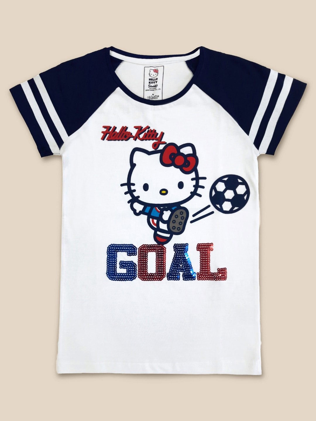 

Kids Ville Girls Hello Kitty Printed Pure Cotton T-Shirt, White