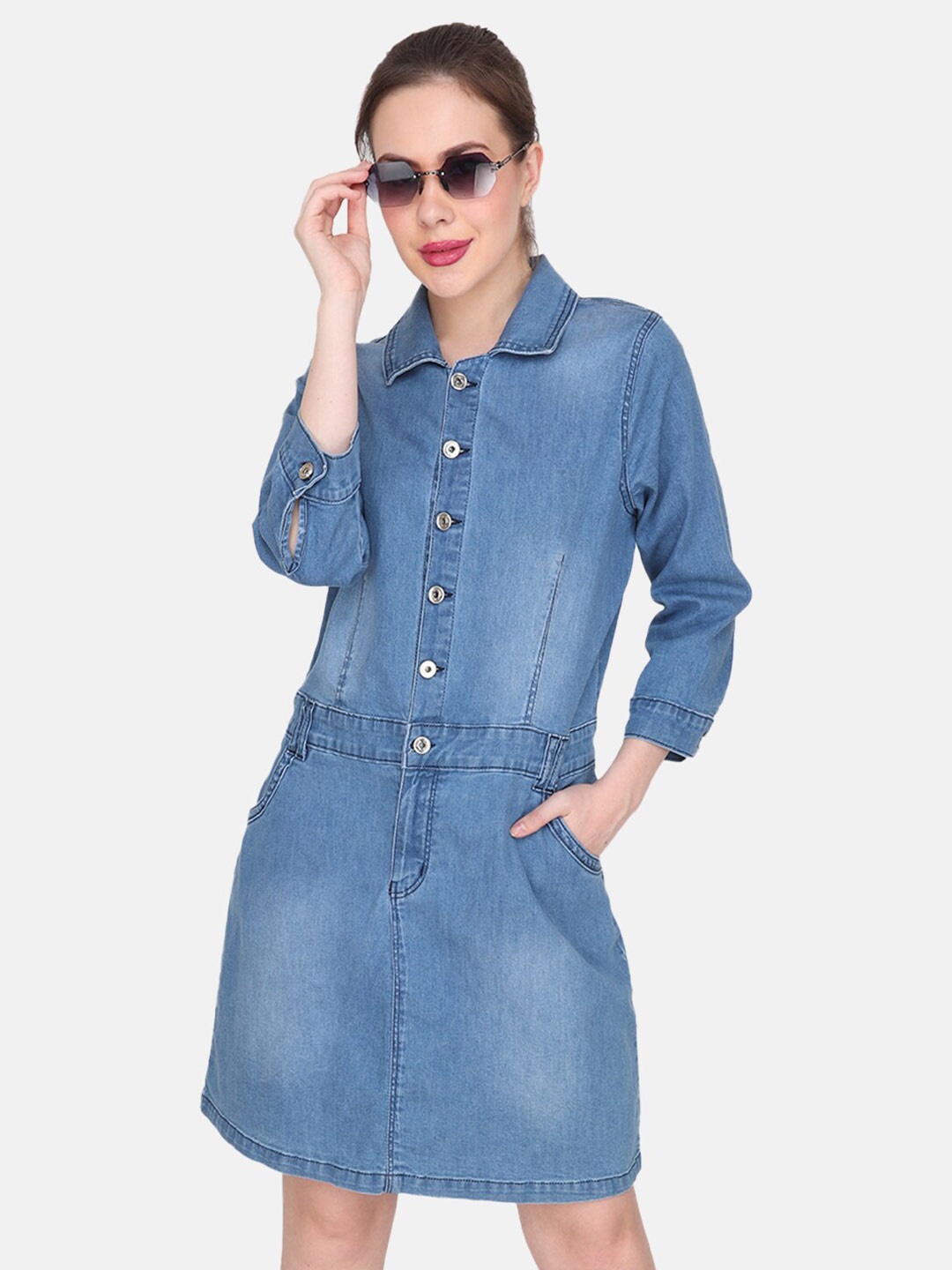 

Albion Denim Shirt Dress, Blue