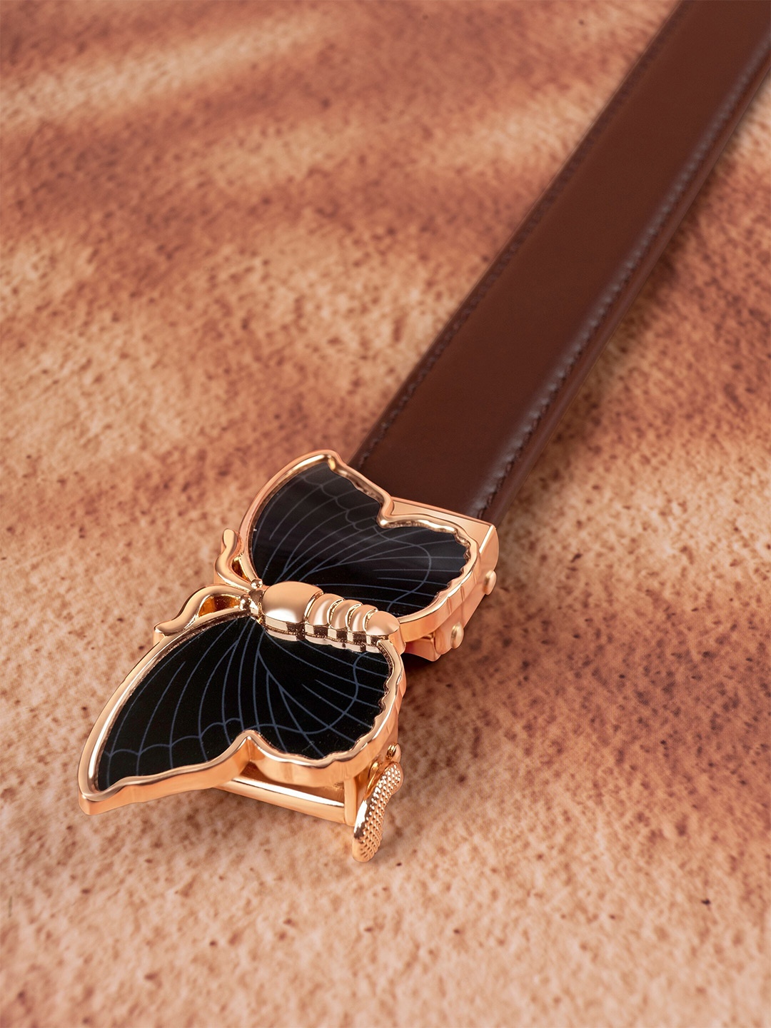 

BANGE Women Leather Wide Belt, Coffee brown