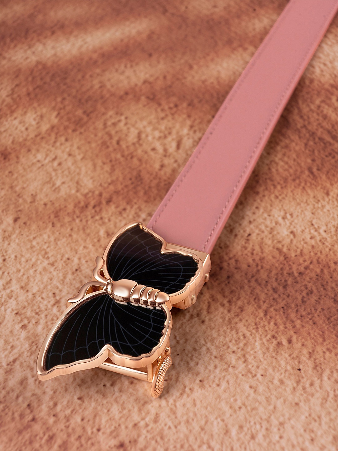 

BANGE Women Leather Wide Belt, Pink