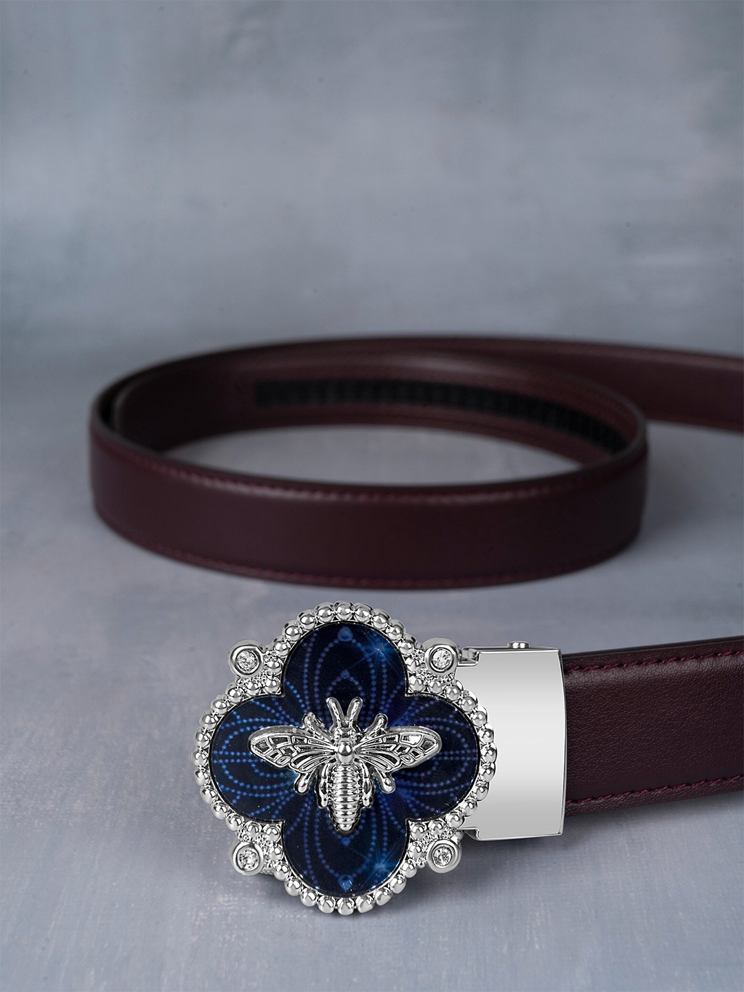 

BANGE Women Leather Belt With Slider Buckle Closure, Coffee brown