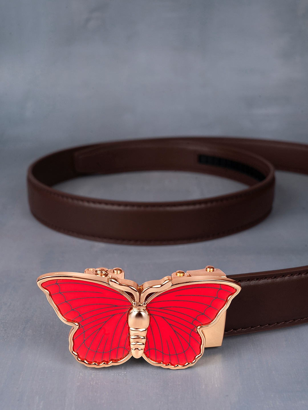 

BANGE Women Leather Wide Belt, Coffee brown
