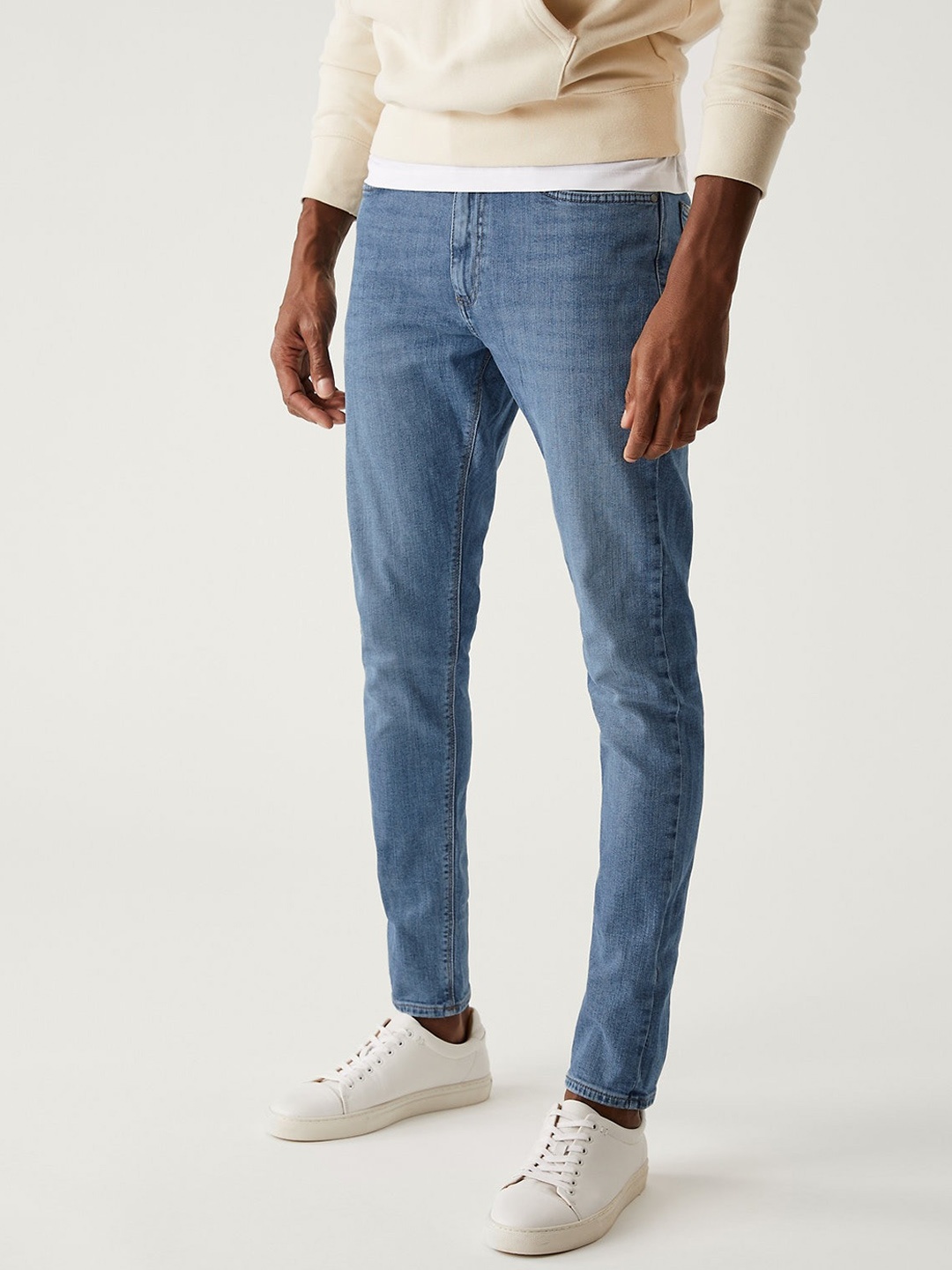 

Marks & Spencer Men Skinny Fit Mid-Rise Jeans, Blue