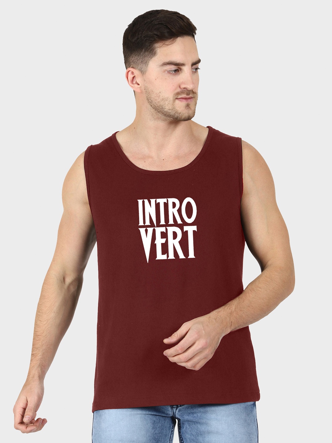 

T-SHIRT TRUCK Typography Printed Cotton T-shirt, Maroon
