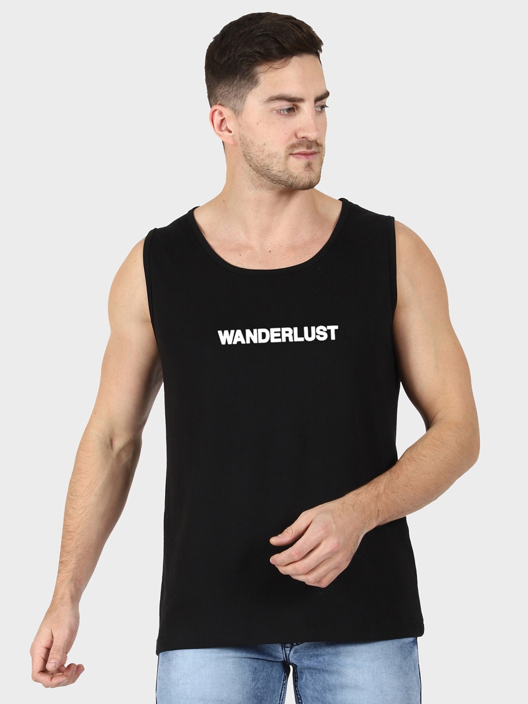 T-SHIRT TRUCK Typography Printed Cotton T-shirt, Black