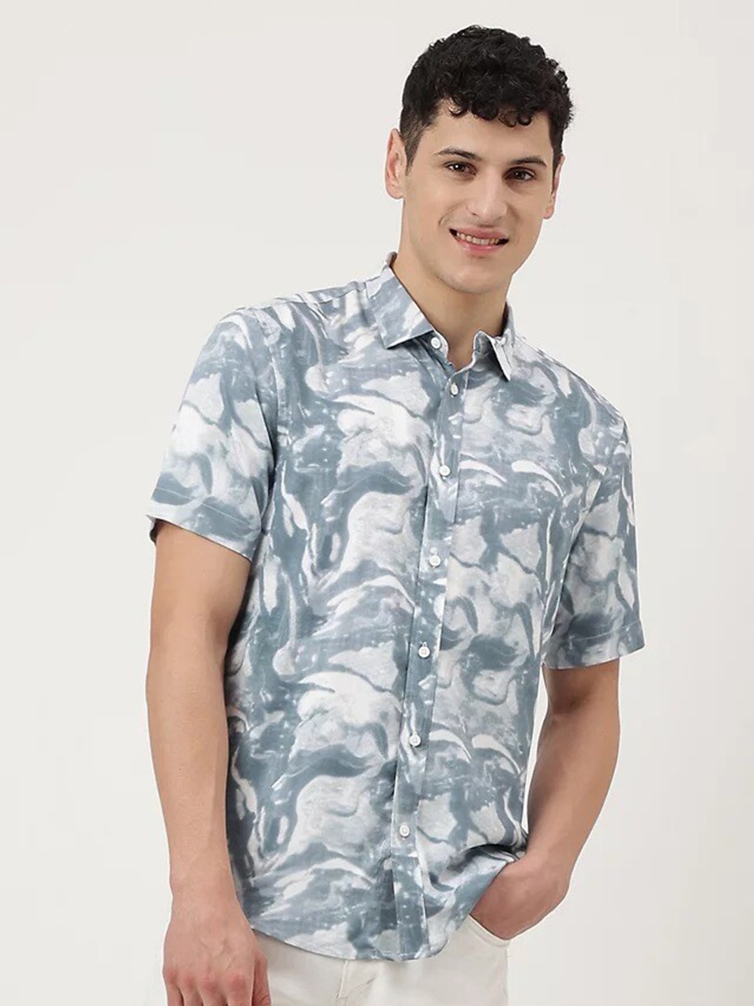 

Marks & Spencer Abstract Printed Casual Shirt, Blue