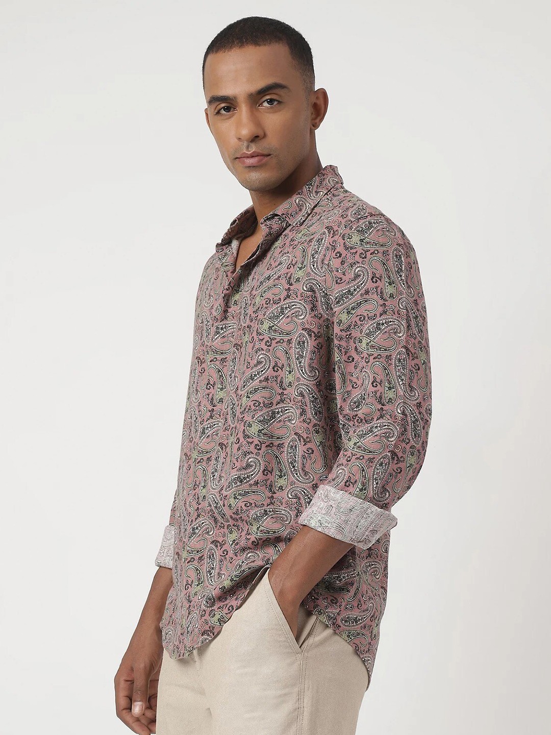 

Marks & Spencer Paisley Printed Casual Shirt, Pink