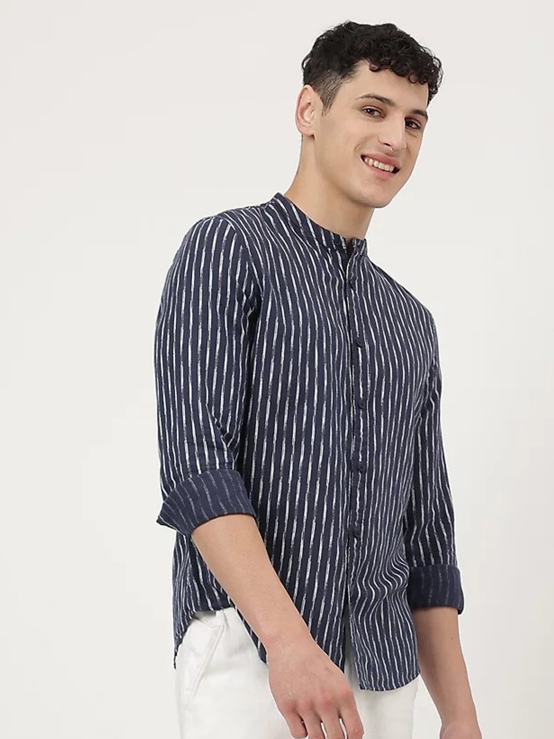

Marks & Spencer Striped Casual Shirt, Navy blue