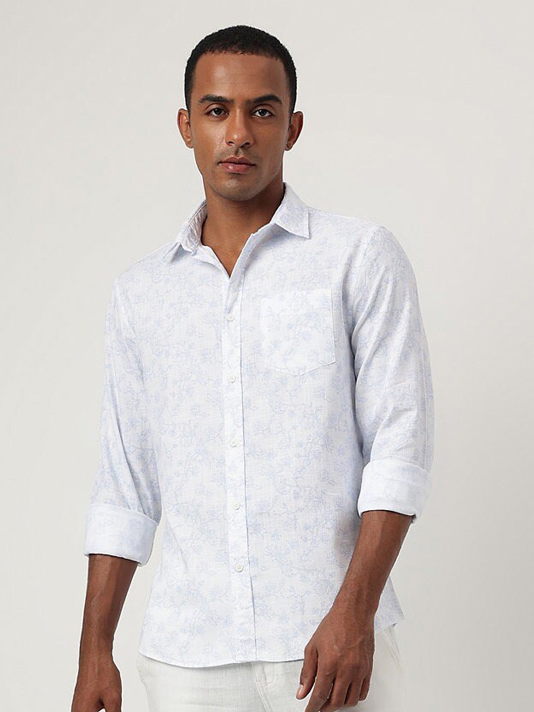 

Marks & Spencer Floral Printed Cotton Casual Shirt, White