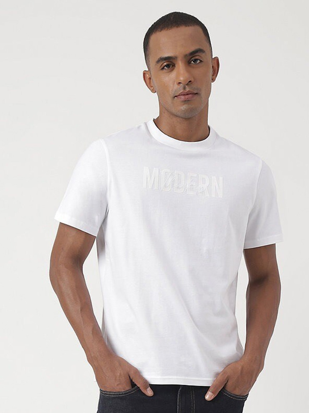 

Marks & Spencer Typography Printed Pure Cotton T-shirt, White