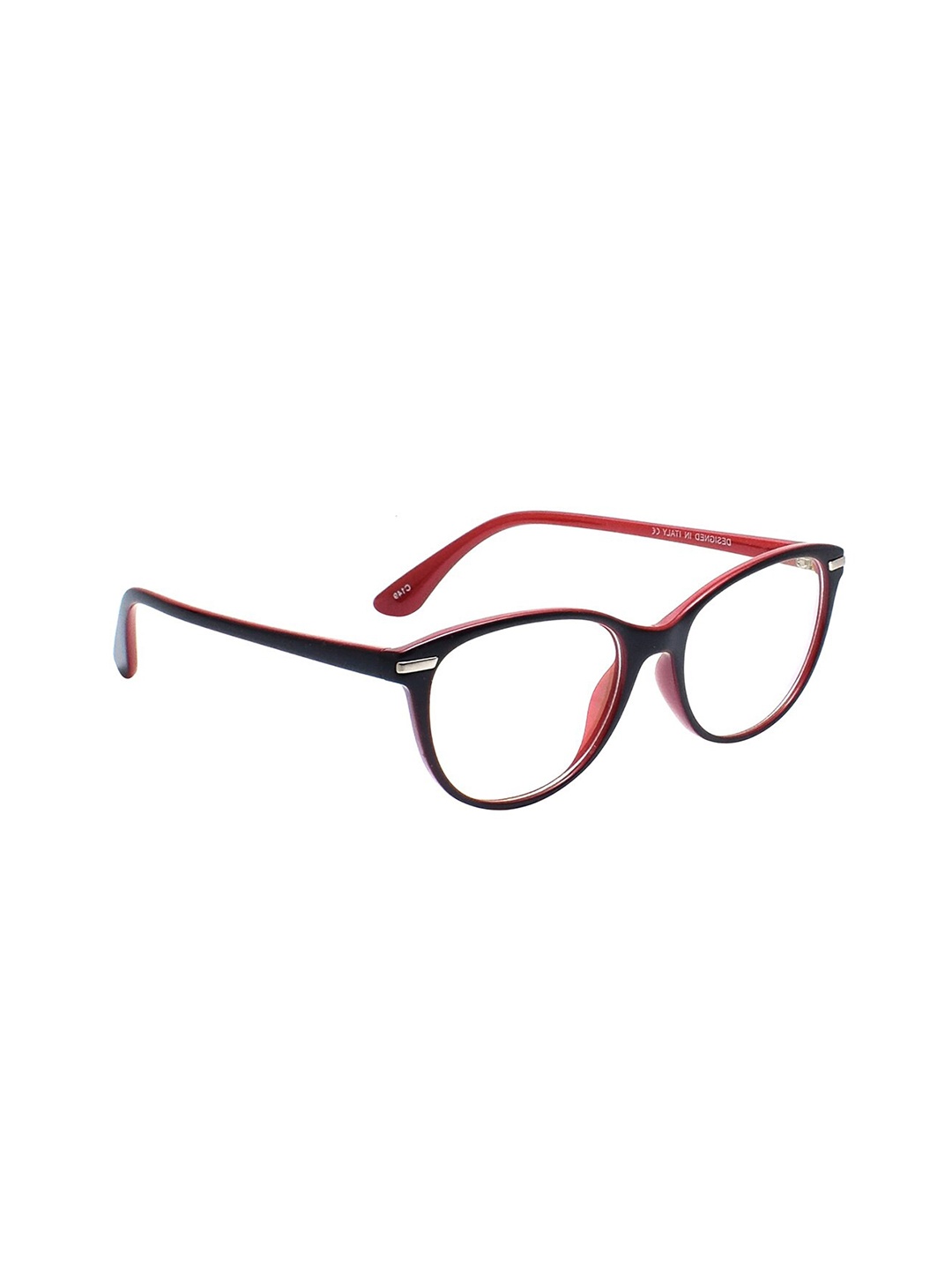 

Peter Jones Eyewear Colourblocked Full Rim Anti Glare Cateye Frame L6138IRD, Black