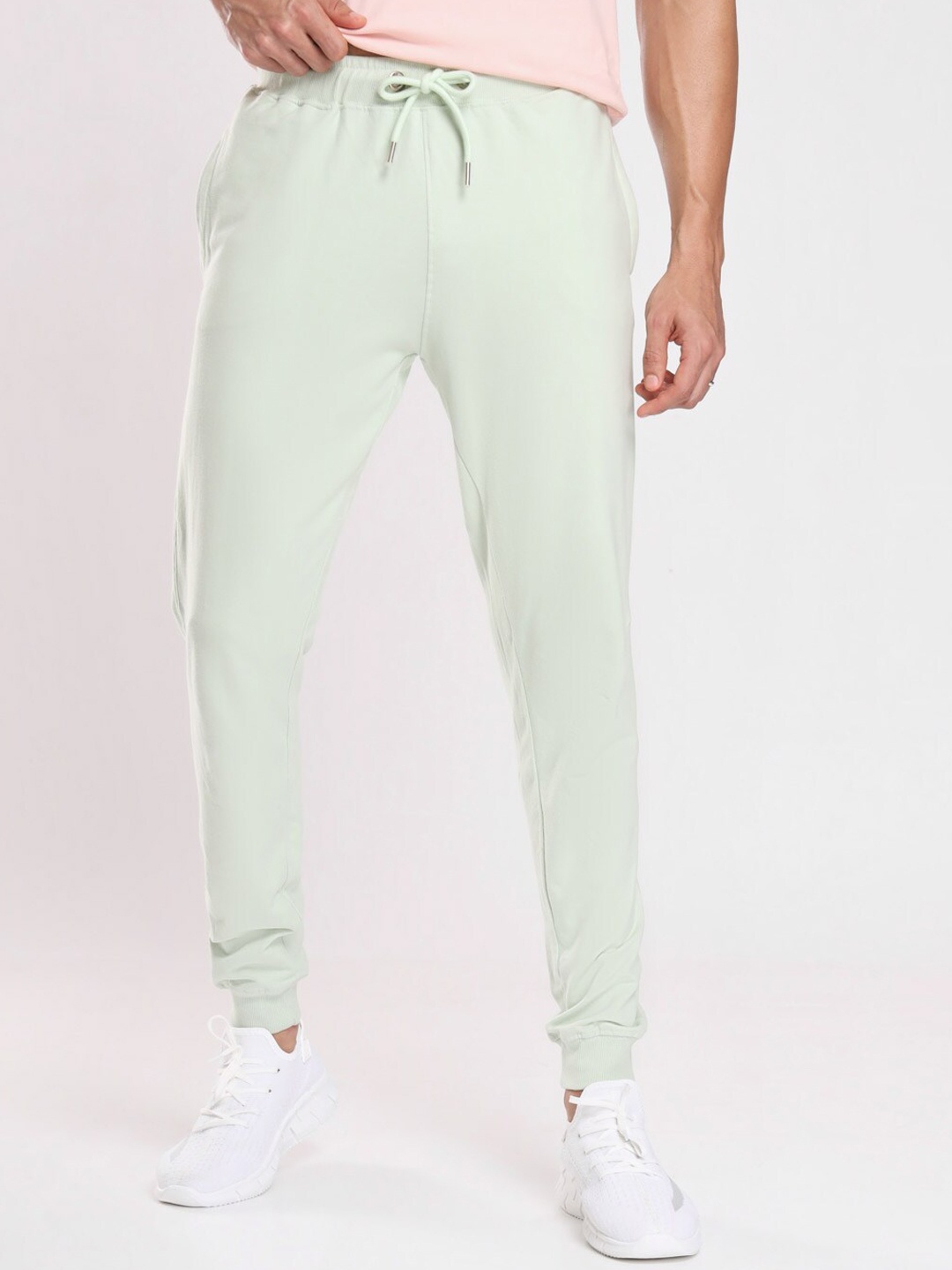 

NOBERO Men Mid-Rise Cotton Joggers, Green