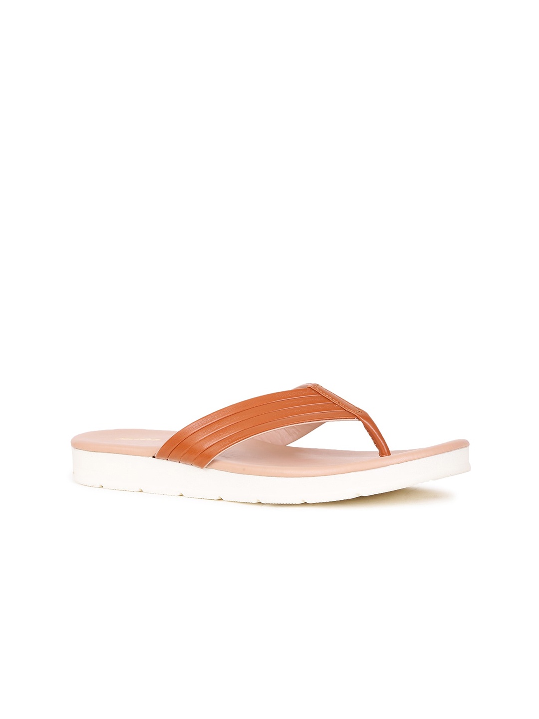 

Bata Women Textured Rubber Thong Flip-Flops, Tan