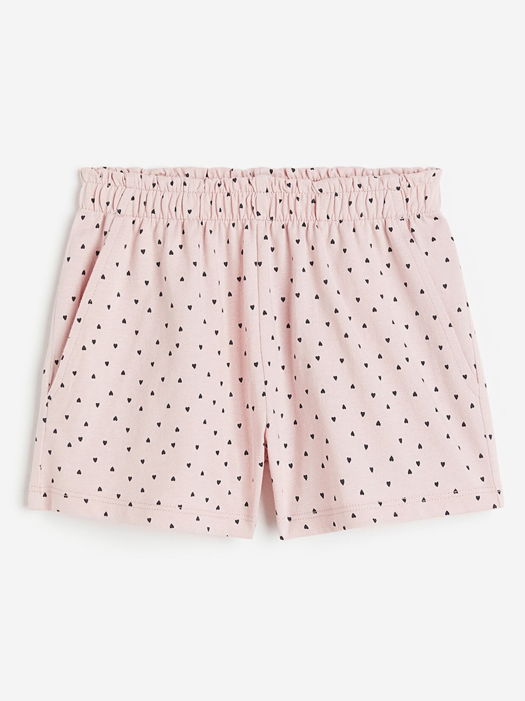 

H&M Girls Patterned Pure Cotton Paper Bag Shorts, Pink