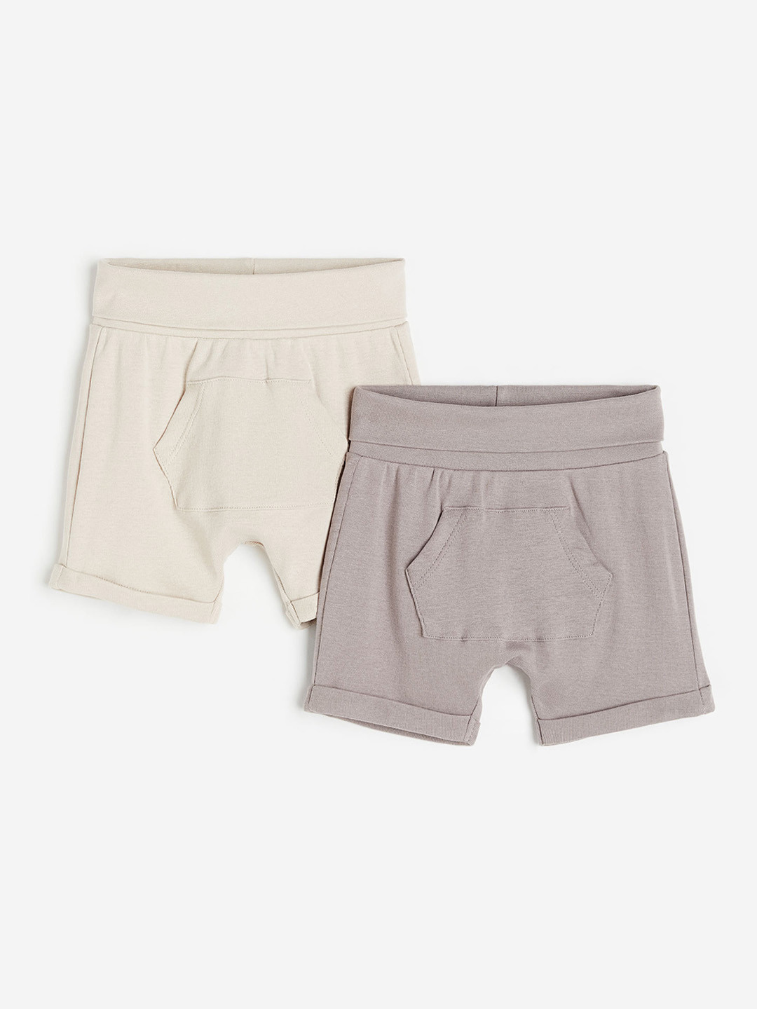 

H&M Boys 2-Pack Jersey Shorts, Beige