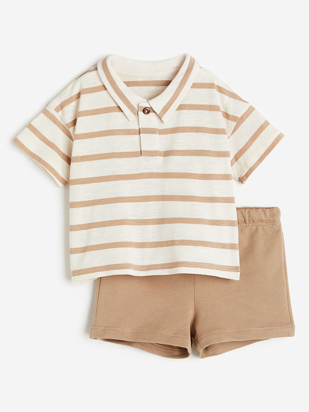 

H&M Boys 2-Piece Cotton Set, Beige