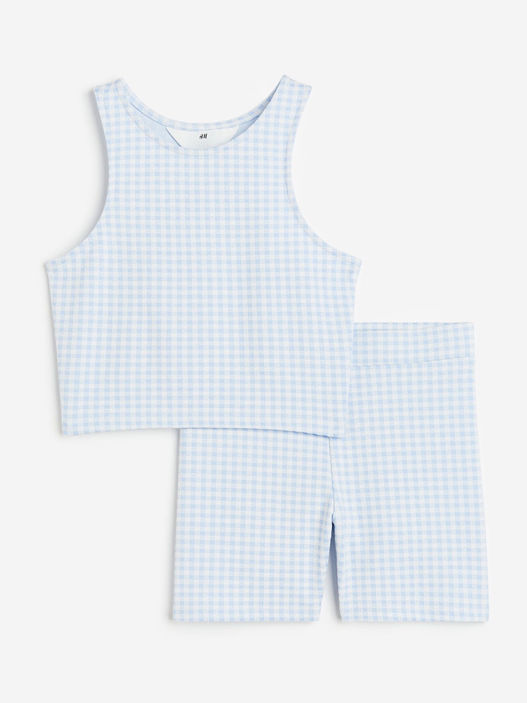 

H&M Girls 2-Piece Ribbed Jersey Set, Blue