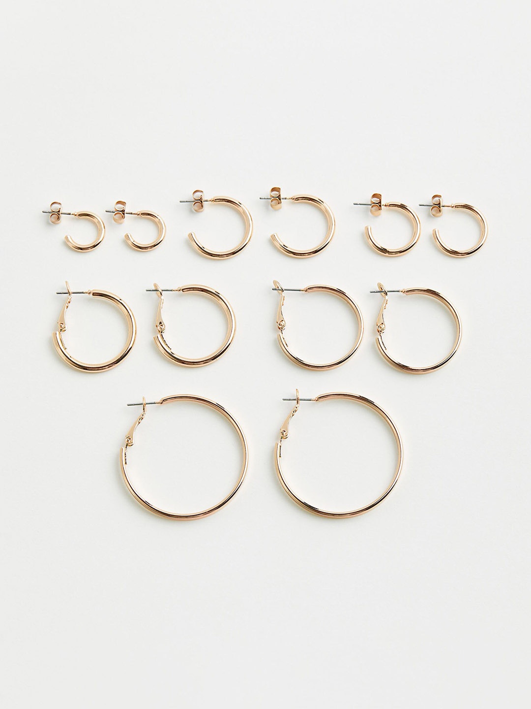 

H&M 6 Pairs Hoop Earrings, Gold