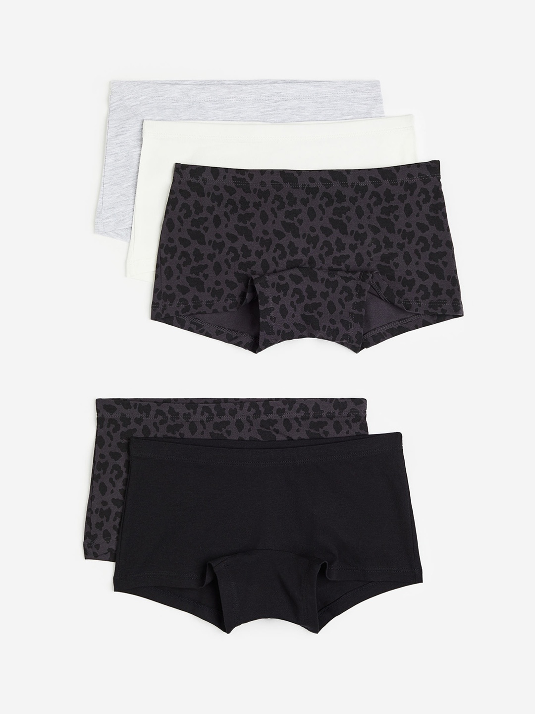 

H&M Girls 5-Pack Cotton Boxers, Black