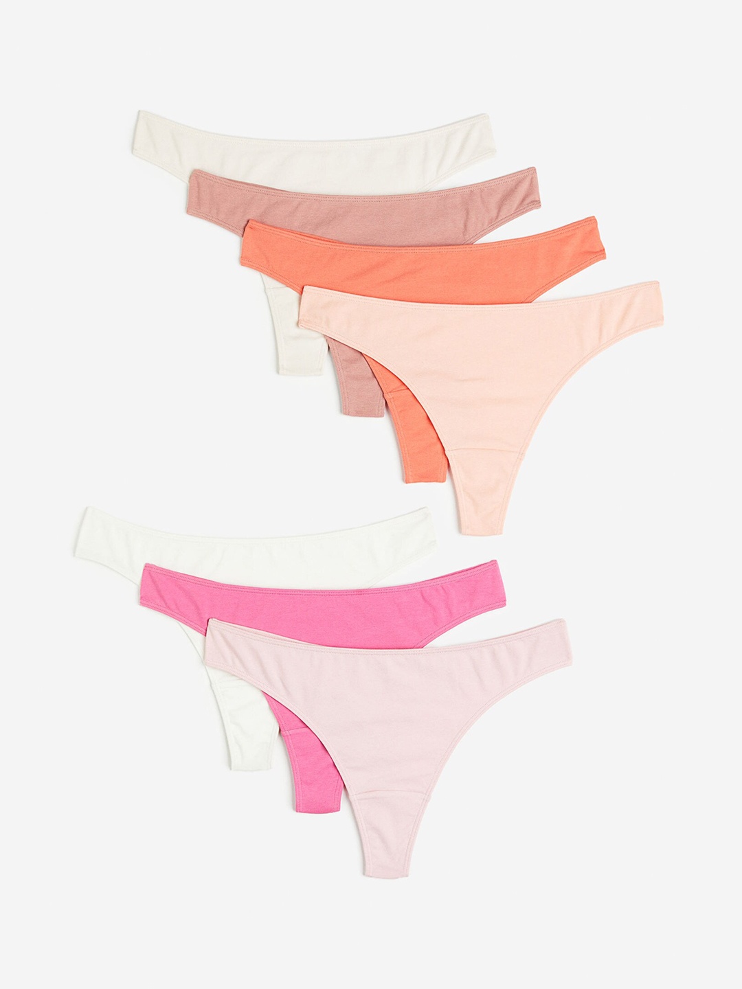 

H&M Women 7-Pack Jersey Thong Briefs, Beige