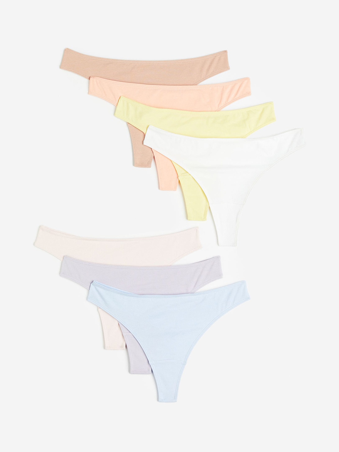 

H&M Women 7-Pack Jersey Thong Briefs, Beige