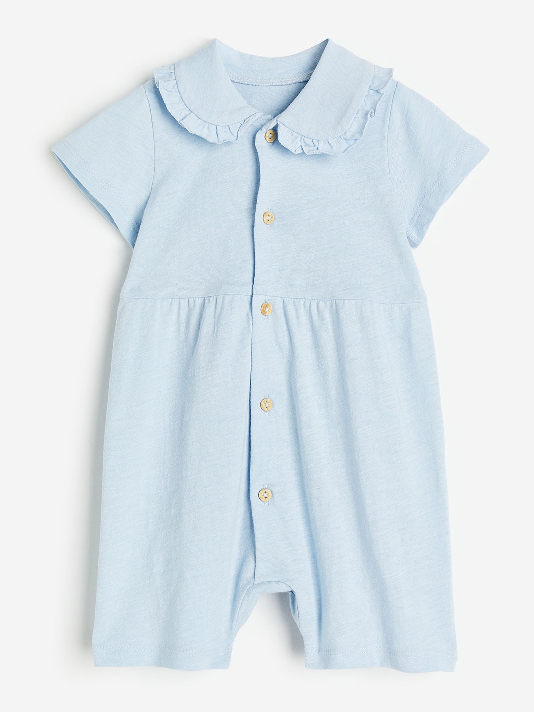 

H&M Infant Girls Collared Romper Suit, Blue