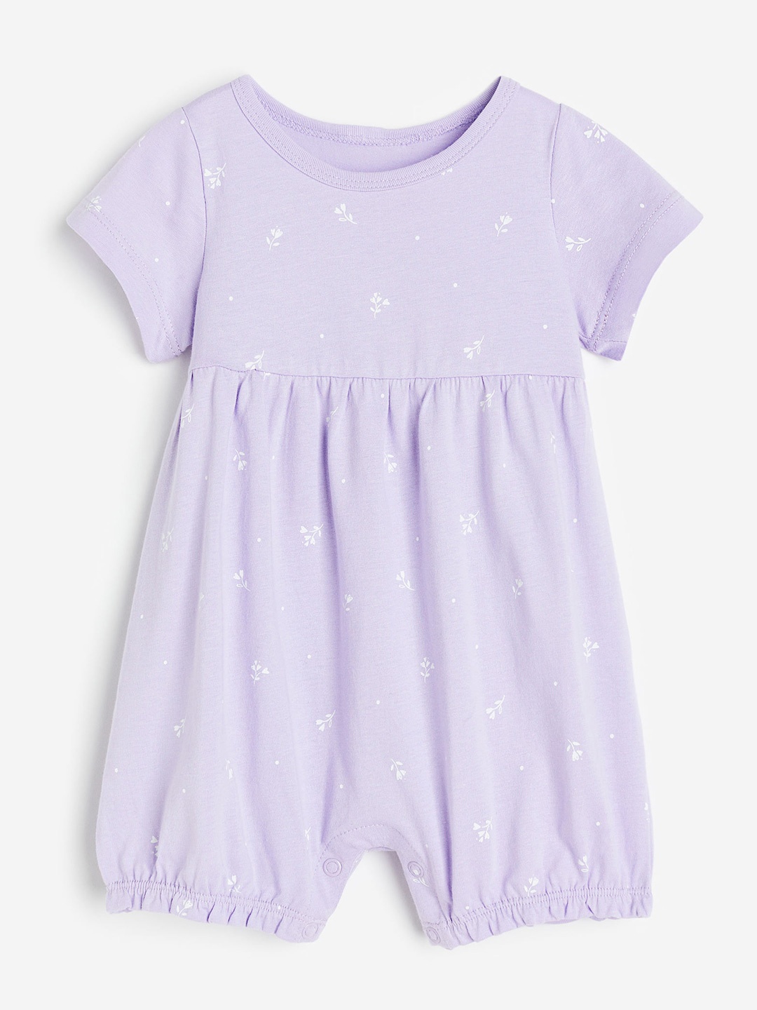 

H&M Girls Short-Sleeved Romper Suit, Purple