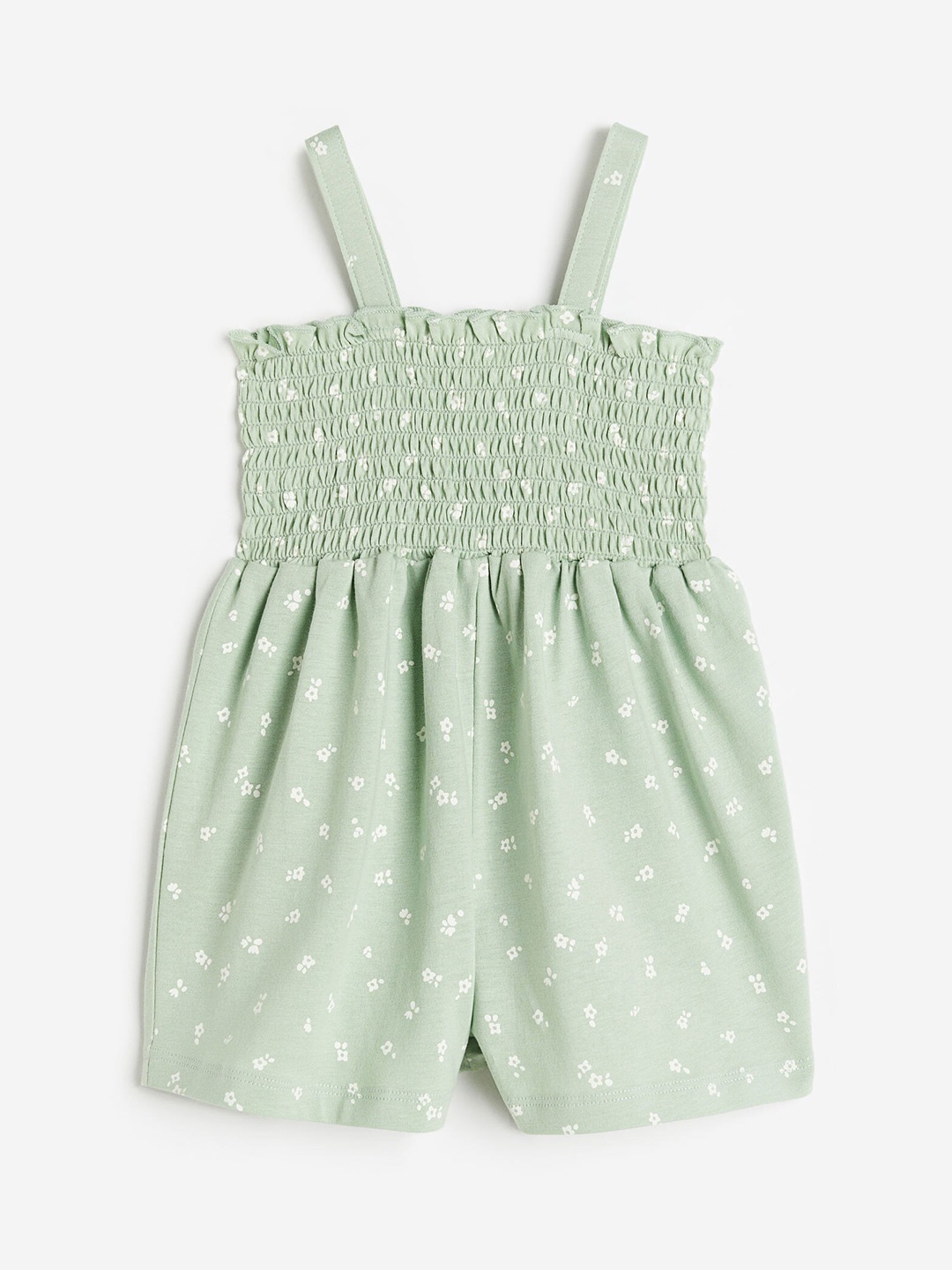 

H&M Girls Smocked Romper Suit, Green