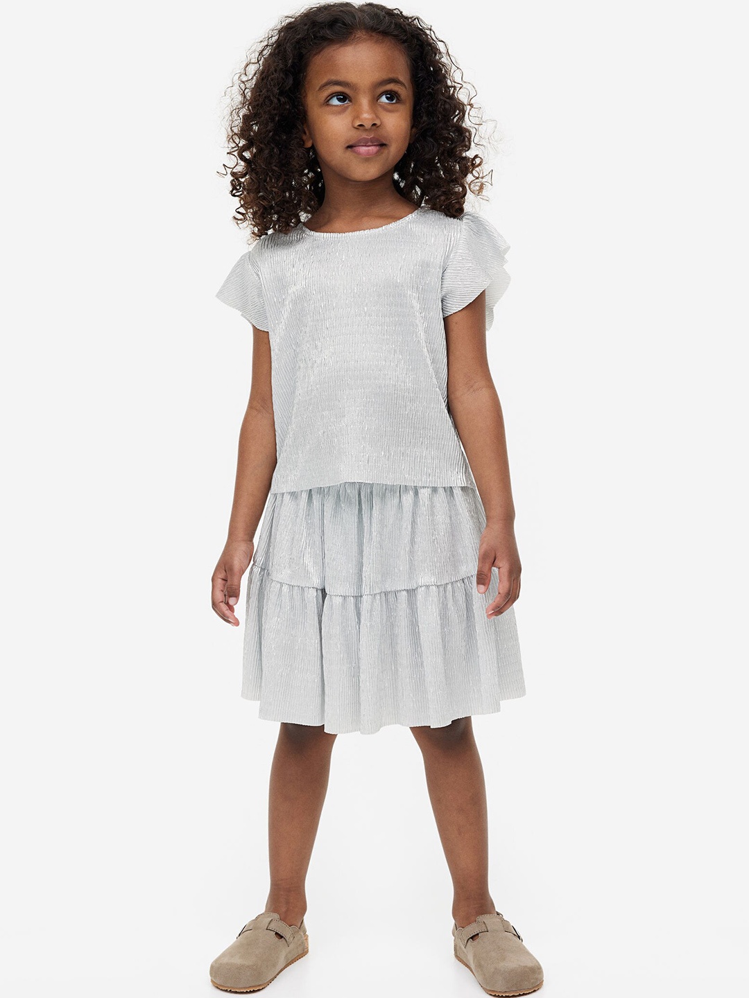 

H&M Girls 2-Piece Shimmering Set, Silver