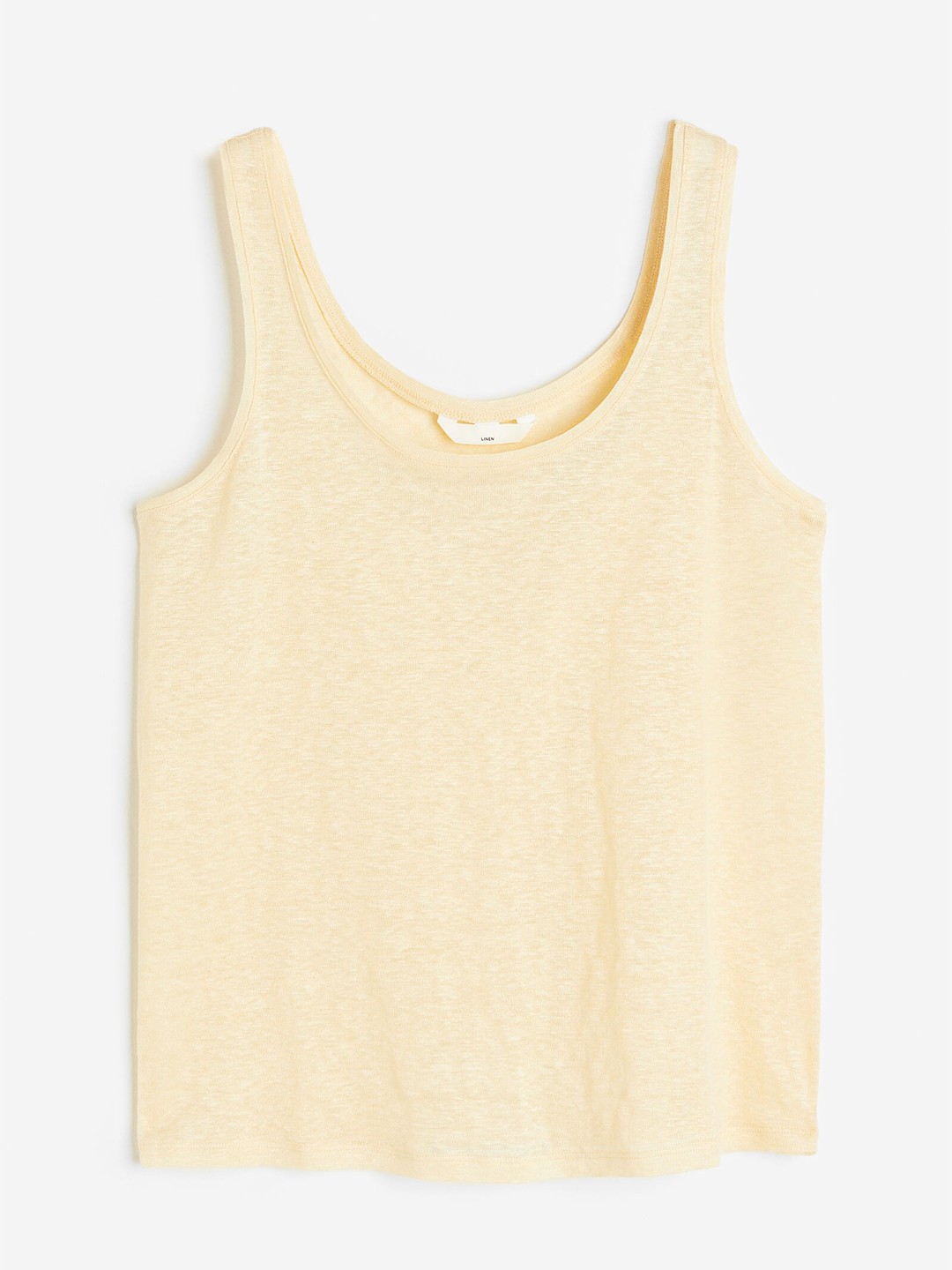 

H&M Linen Vest Top, Yellow