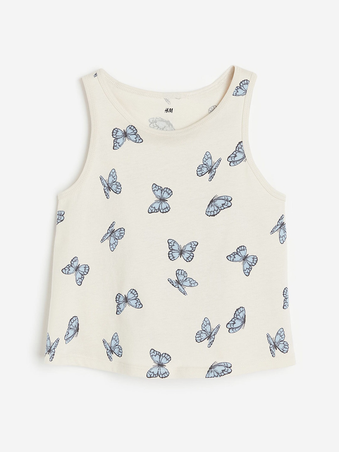 

H&M Girls Printed Cotton Vest Top, Beige