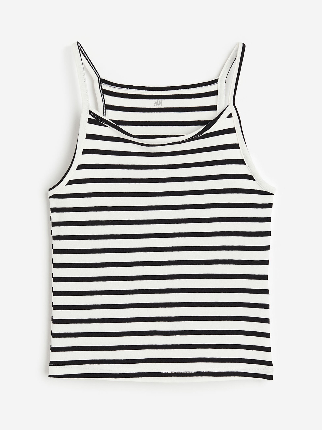 

H&M Girls Ribbed Vest Top, Black