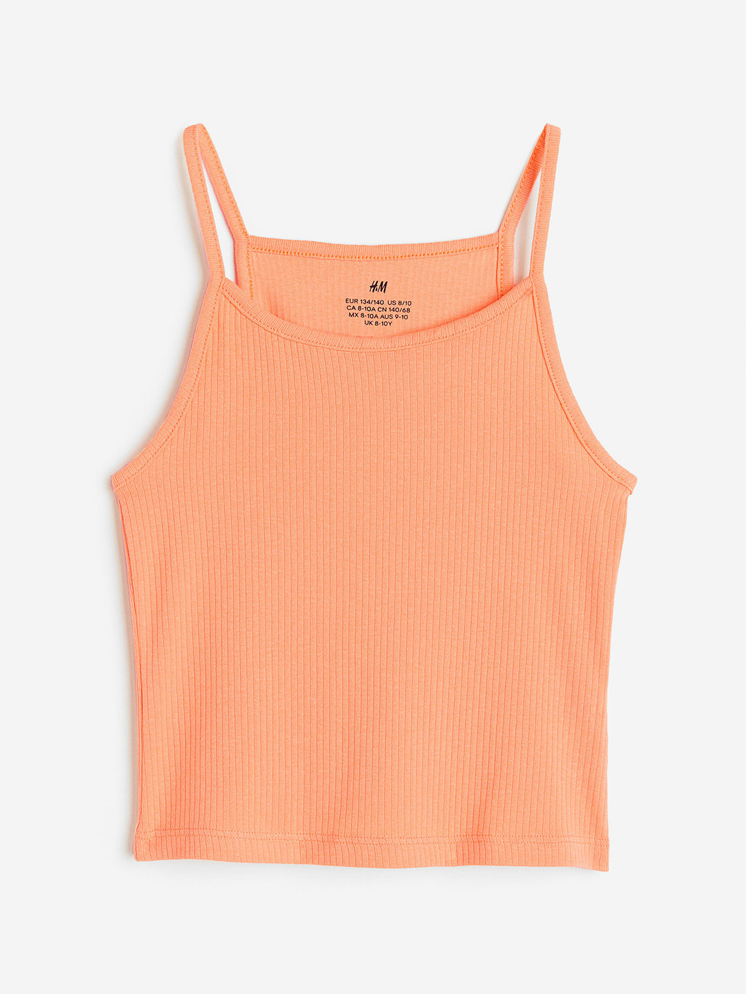 

H&M Girls Ribbed Vest Top, Orange