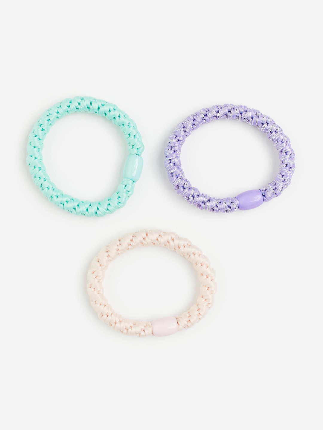 

H&M Girls 3-Pack Braided Hair Elastics, Pink