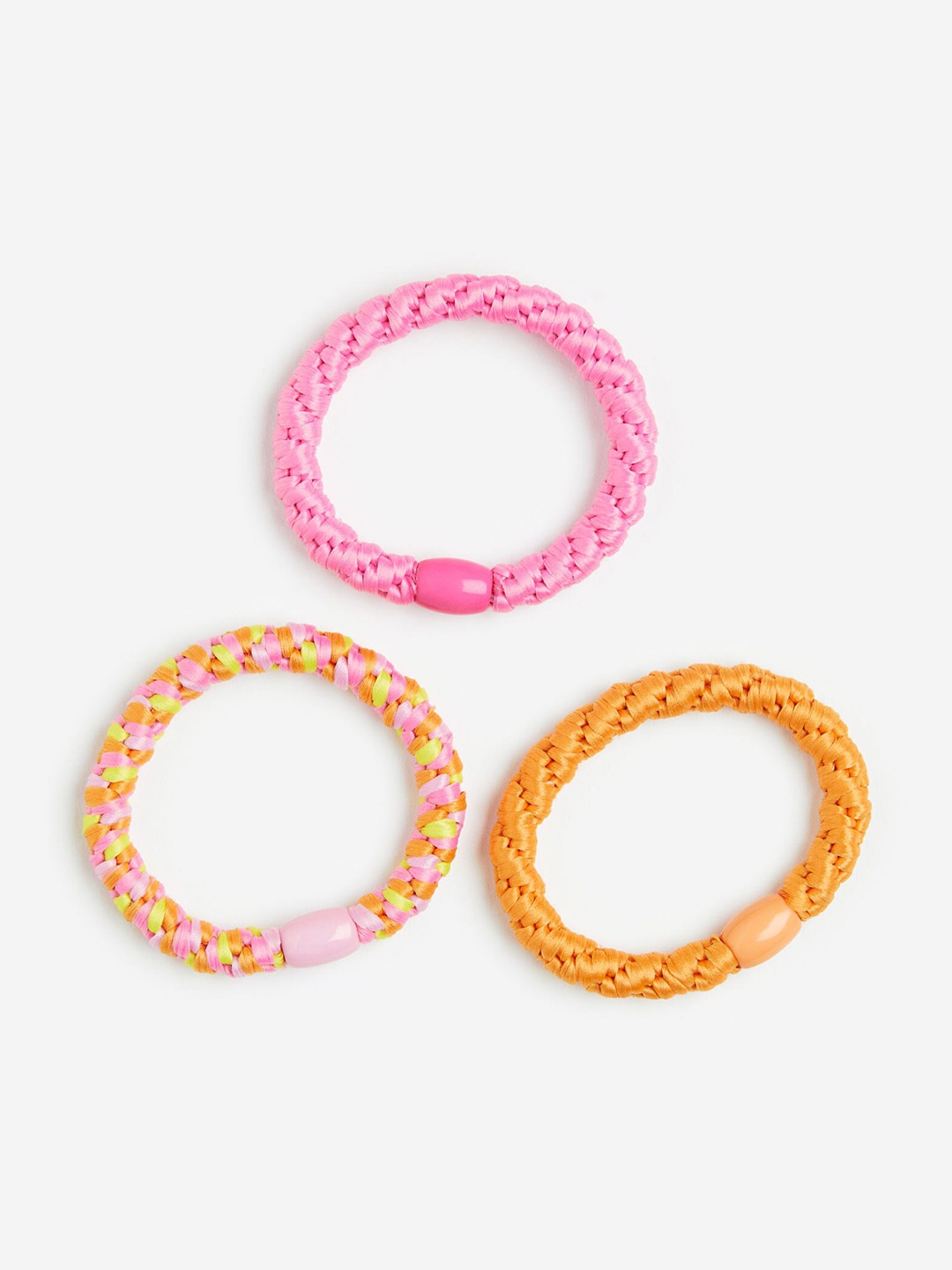 

H&M Girls 3-Pack Braided Hair Elastics, Orange