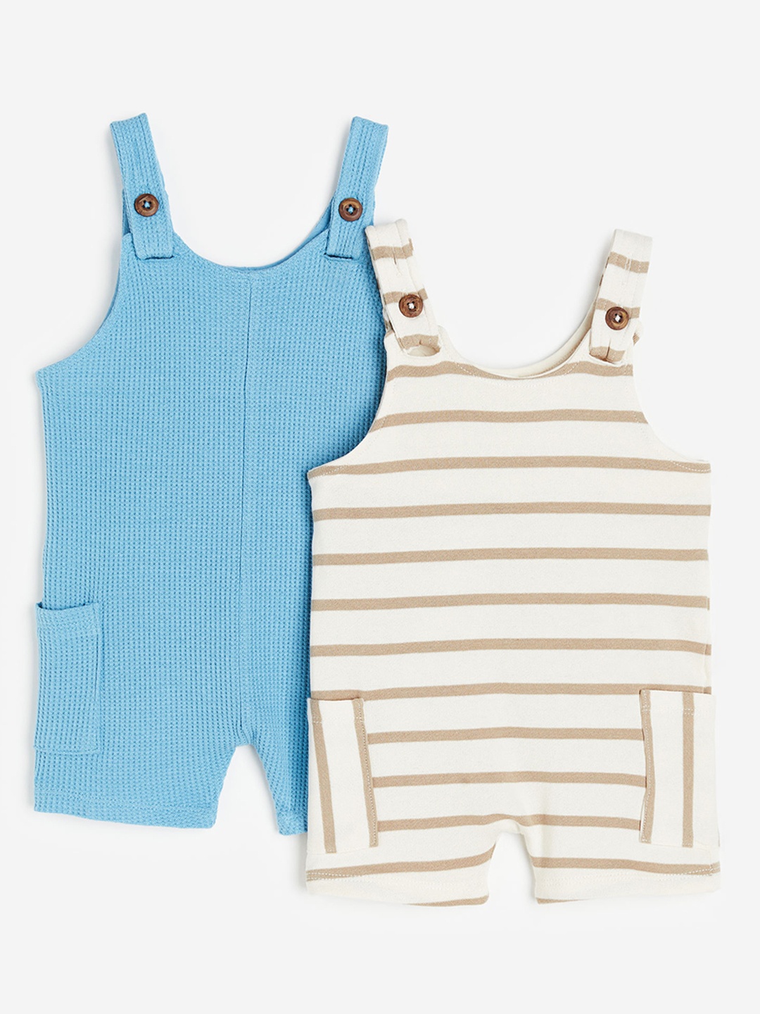 

H&M Infant Boys 2-Pack Cotton Dungaree Shorts, Beige